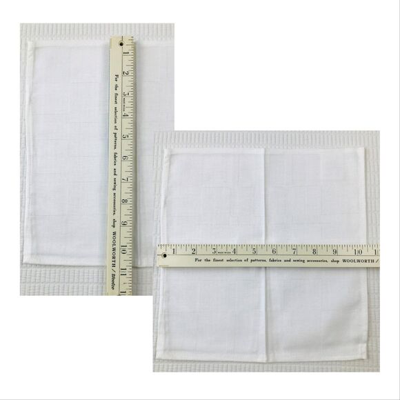 Vintage Set 11 White 100% Cotton Damask Cocktail Luncheon Napkins Hungary ~10.5” - Picture 7 of 10